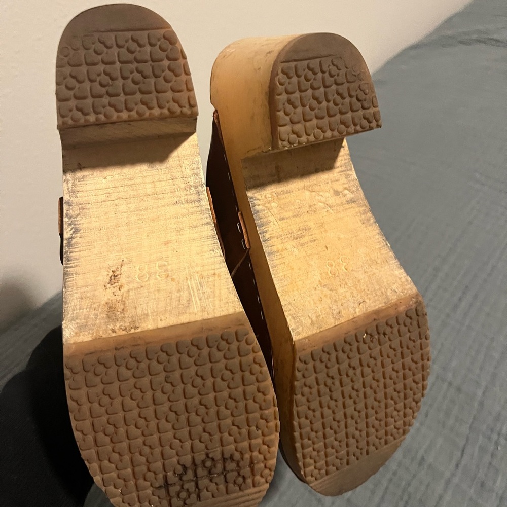 Sandgrens Brown Leather Clogs - image 3